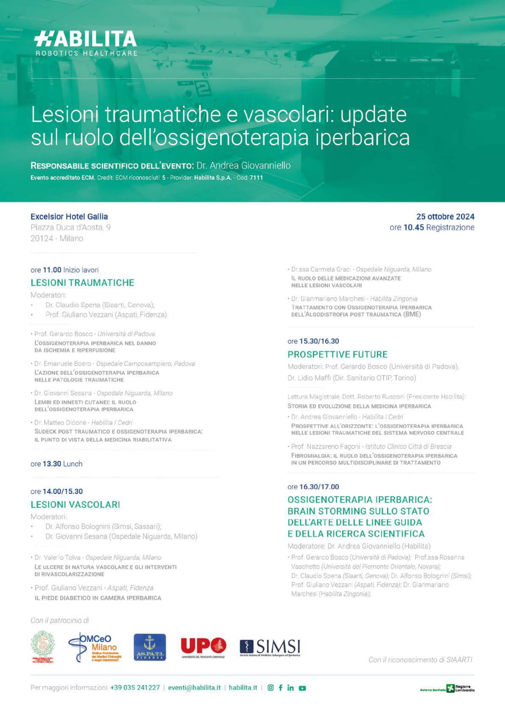 Lesioni traumatiche e vascolari: update sul ruolo dell’ossigenoterapia iperbarica